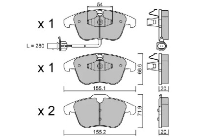 Комплект тормозных колодок (AISIN: BPVW-1021)